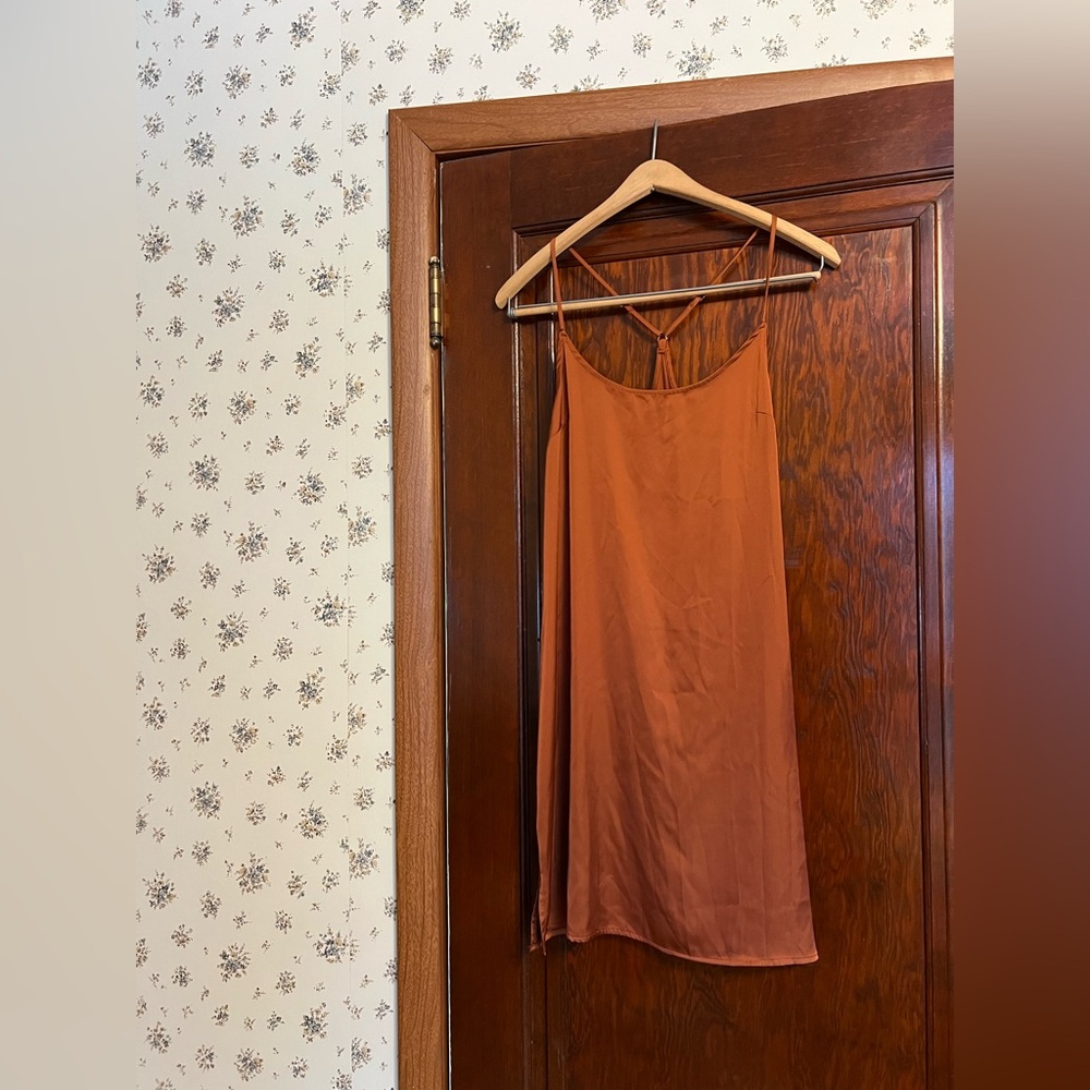 Rust Orange Slip Dress